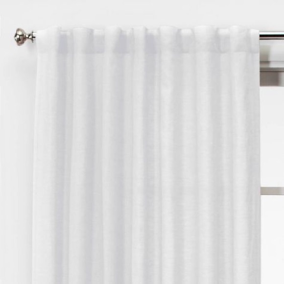 1Panel Light Filtering Linen Window Curtain Panel - Threshold - Picture 8 of 8
